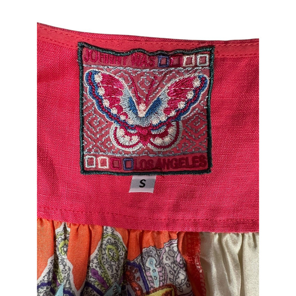 Johnny Was Patchwork Patterned Tank Top Size S Scarf Silk Linen Boho - Picture 5 of 8